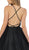 Nox Anabel - C215 Embellished Deep V-neck Dress With Overskirt In Black