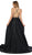 Nox Anabel - C215 Embellished Deep V-neck Dress With Overskirt In Black
