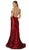 Nox Anabel - C227 Plunging V-neck Trumpet Dress With Open Back In Red