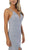 Nox Anabel - C234 Iridescent Sleeveless V Neck Mermaid Gown In Blue and Silver