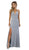 Nox Anabel - C234 Iridescent Sleeveless V Neck Mermaid Gown In Blue and Silver