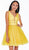 Ashley Lauren - 4180 Deep V-neck Glitter Tulle A-line Dress In Yellow