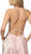Nox Anabel - C241 Metallic Crisscross Open Back A-Line Gown In Pink
