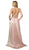 Nox Anabel - C241 Metallic Crisscross Open Back A-Line Gown In Pink