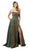 Nox Anabel - C241 Metallic Crisscross Open Back A-Line Gown