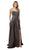 Nox Anabel - C241 Metallic Crisscross Open Back A-Line Gown
