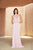 Tadashi Shoji - Fitted Sleeveless Laced Neckline Trumpet Dress In Pink
