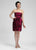 Sue Wong - Ruched Rosette Straight Across Neck Dress C3333 in Purple
