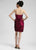Sue Wong - Ruched Rosette Straight Across Neck Dress C3333 in Purple