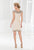 Terani Couture - C3661 Bejeweled V-Neck Sheath Dress in Neutral