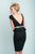 Terani Couture - Braid Motif Peplum Sheath Cocktail Dress C3678 in Black