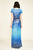 Tadashi Shoji - Walker Short Sleeve Ombre Sequin Gown In Blue