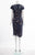Tadashi Shoji - Embroidered High Neck Sheath Dress In Blue and Neutral