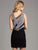 Lara Dresses - Sleeveless Asymmetric Sparkling Short Dress 33010 In Black and Silver, Gold