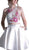 Cinderella Divine - C80192 Two Piece Floral Applique A-line Dress In White