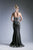 Cinderella Divine - C80301 Beaded Lace Sweetheart Trumpet Dress In Black and Gold