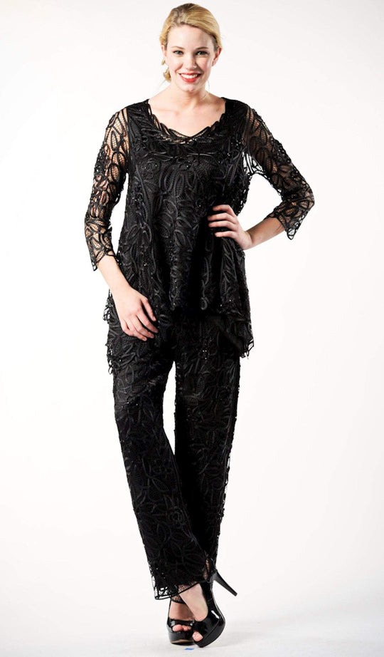 Soulmates - C8057 Babydoll Tunic Top Pants Set