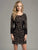 Lara Dresses - Long Sleeved Multi-Color Gem Embellished Short Cocktail Dress 33007 In Black and Multi-Color