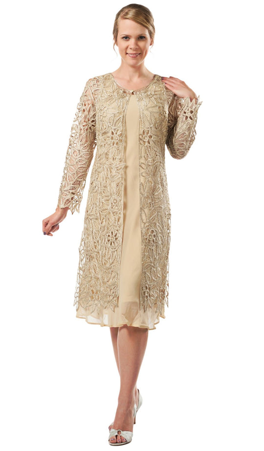 Soulmates - C88001 BEADED DUSTER DRESS 2PC SET