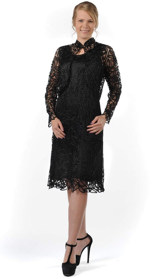 Soulmates - C907 Mandarin Collar Jacket and Dress Set