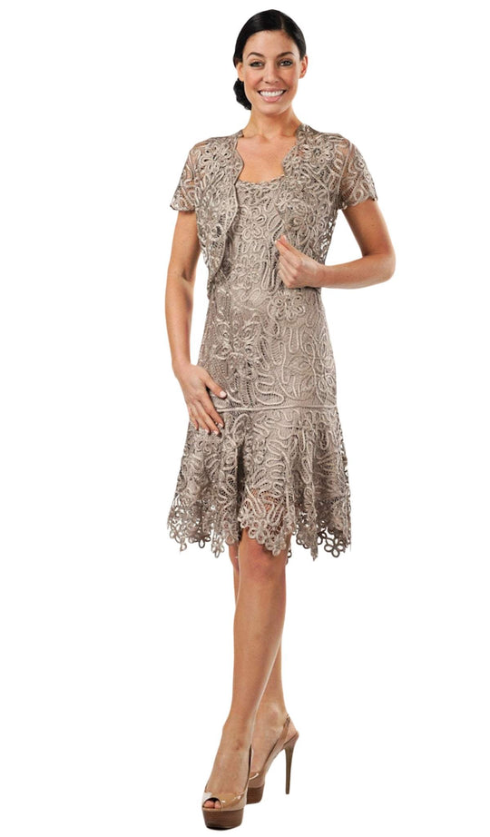 Soulmates - C9125 Cap Sleeve Jacket With Short Dress Set