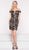 Colors Dress - 1980 Sequin Ornate Scroll Embroidered Short Dress in Black and Neutral