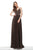 Jovani - 68091 Glittered Sweetheart Maxi Dress In Brown  