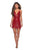 La Femme - 28228 V-Neck Sequined Short Dress In Red