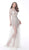 Jovani - 62991 Beaded Long Sleeve A-line Gown In White and Neutral