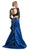 Cinderella Divine - CA318 Two Piece Lace Mikado Ruffled Mermaid Dress In Blue and Black