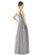 Alfred Sung - D565 Scoop Neck Slim A-Line Dupioni Gown In Gray and Silver