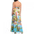 Cachet - Embellished Pleated Printed Dress 56606 in White and Multi-Color
