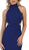 May Queen - MQ1591 High Neck Cascading Tie-Ribbon Gown In Blue