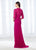 Cameron Blake - 118681 Queen Anne Illusion Lace Pleated Sheath Gown In Pink