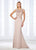 Cameron Blake - 118684 Shimmering Bateau Beaded Lace Jersey Gown In Neutral