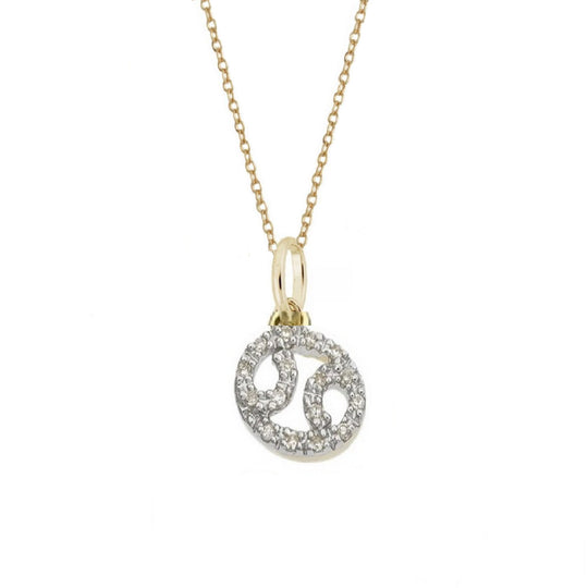 Rachael Ryen -  Cancer Diamond Zodiac Charm Necklace in Gold
