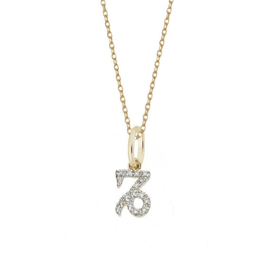 Rachael Ryen - Capricorn Diamond Zodiac Charm Necklace in Gold