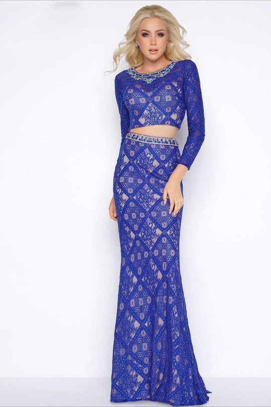 Cassandra Stone - Two Piece Gown Style 50361A  in Blue and Neutral