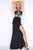 Cassandra Stone - High Neck Gown Style 50415A in Black and Gold