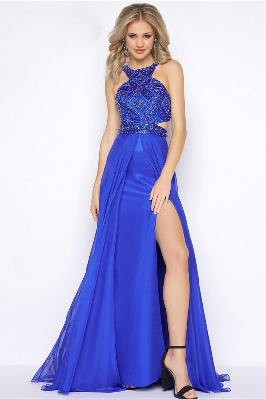 Cassandra Stone - High Neck Gown Style 65942A in Blue