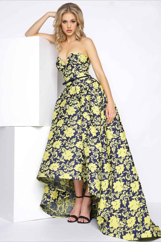 Cassandra Stone - Bustier Gown Style 8864A in Blue and Multi-Color