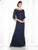 Cameron Blake - 115604SL Illusion Embroidered Lace Gown in Blue