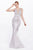 Cinderella Divine - CC1138 Embellished Deep V-neck Mermaid Gown In Pink