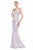 Cinderella Divine - CC1138 Embellished Deep V-neck Mermaid Gown In Pink