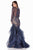Terani Couture - 1621GL1883 Beaded Illusion Jewel Mermaid Dress in Blue and Neutral