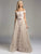 Lara Dresses - Embellished Off The Shoulder Neck Long A-line Gown 33213 in Neutral