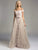 Lara Dresses - Embellished Off The Shoulder Neck Long A-line Gown 33213 in Neutral