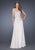 La Femme - 19183 Strapless Lace Chiffon A Line Long Gown In Neutral