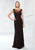 Montage by Mon Cheri - 218913 Embellished Illusion Bateau Sheath Dress in Brown