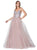 Cinderella Divine - CD0128 Applique Detailed Bodice Tulle A-Line Gown In Pink